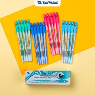 Bút bi Thiên Long TL-090, Bút bi Candee ngòi 0.6mm có nắp đậy, mực xanh/đỏ/đen, trọng lượng nhẹ, nét viết êm, mượt