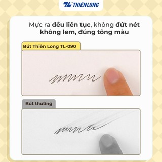 Bút bi Thiên Long TL-090, Bút bi Candee ngòi 0.6mm có nắp đậy, mực xanh/đỏ/đen, trọng lượng nhẹ, nét viết êm, mượt