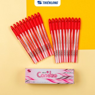 Bút bi Thiên Long TL-090, Bút bi Candee ngòi 0.6mm có nắp đậy, mực xanh/đỏ/đen, trọng lượng nhẹ, nét viết êm, mượt