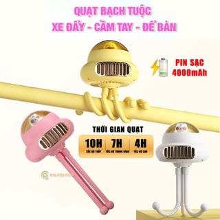 Quạt mini cầm tay - Quạt đeo cổ chân mèo sạc điện không cánh giá rẻ cute - Quạt xe đẩy cho bé