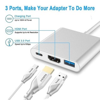 Cáp chuyển Type-C ra HDMI và 1 cổng USB 3.0