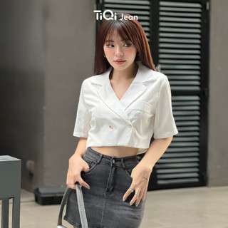 Áo khoác Blazer nữ tay ngắn dáng croptop TiQi Jeans A164