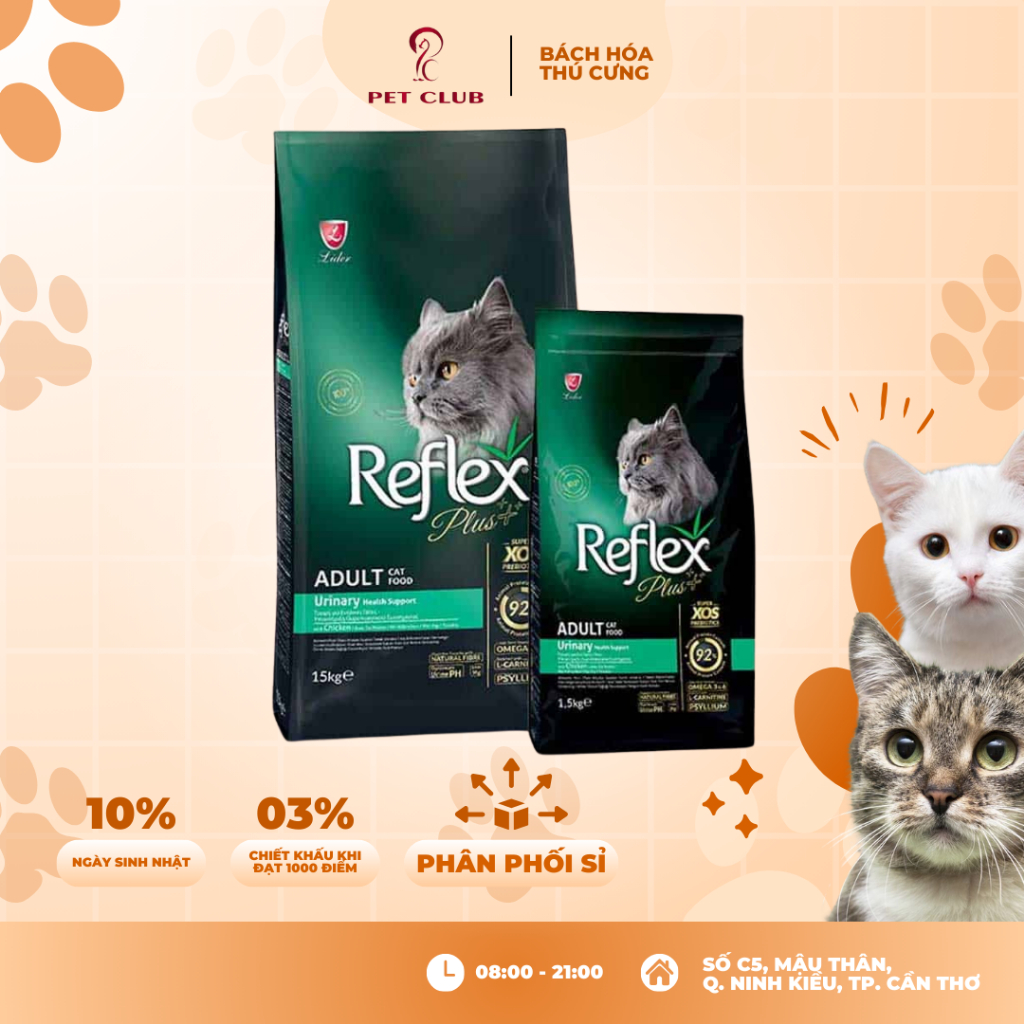 Hạt dành cho mèo bị Thận Reflex Plush Adult Urinary chiết lẻ