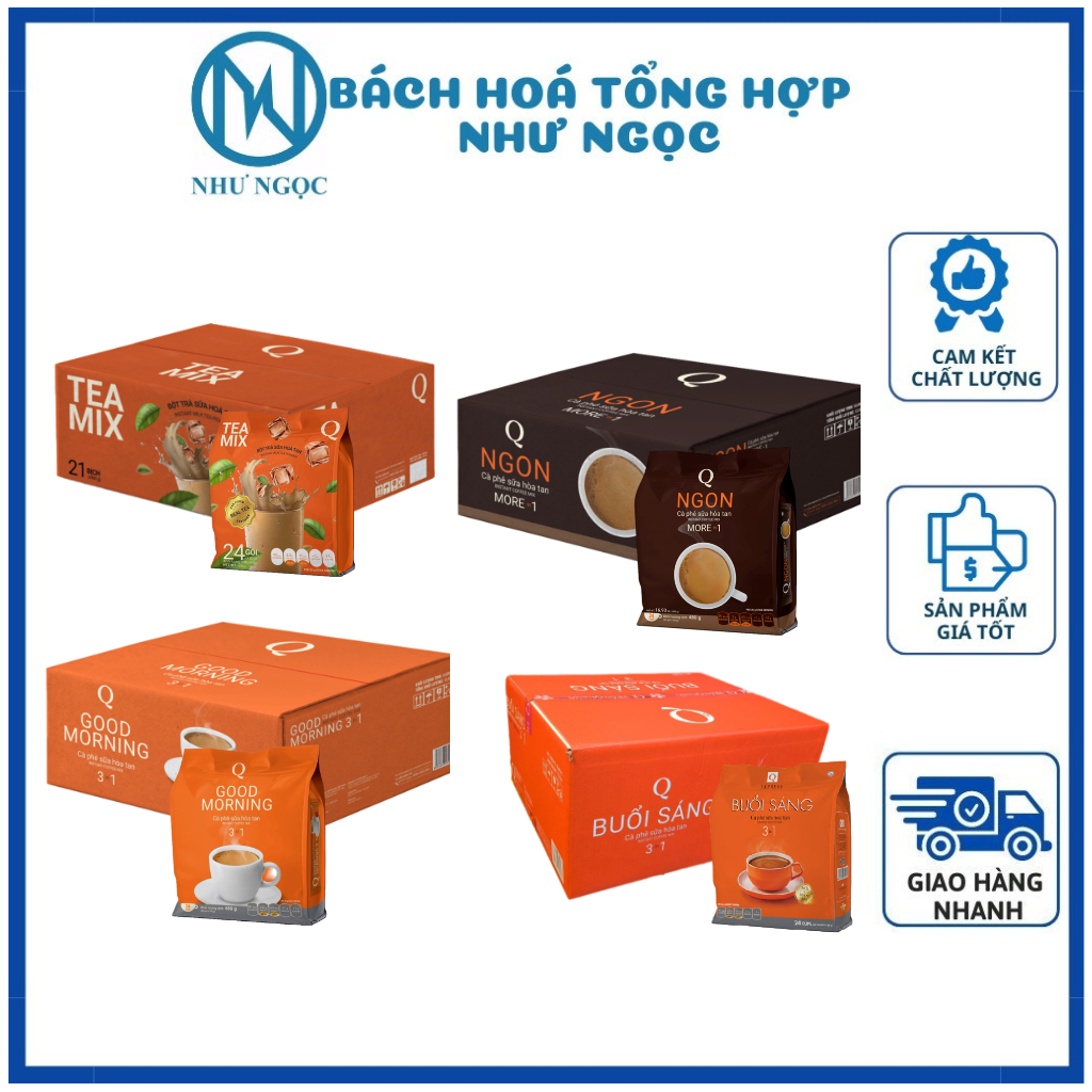 THÙNG 21 TÚI - Cà phê/Trà Sữa Trần Quang Túi 480g - Bách Hóa Tổng Hợp Như Ngọc