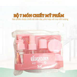 Bộ chiết mỹ phẩm du lịch cao cấp 7 món, dụng cụ chiết mini tiện lợi, nhỏ gọn dễ mang theo tiện lợi
