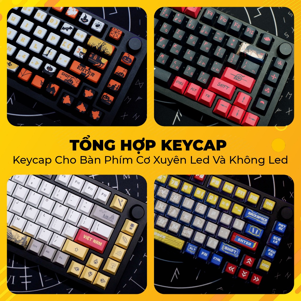 Keycaps Cho Bàn Phím Cơ In Dyesub Không Xuyên Led Chất Liệu PBT, ABS Của EZPC