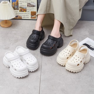 Sandal nữ đế cao giày 6 phân có lỗ thoáng khi đế răng cưa chống trơn trượt mẫu mới