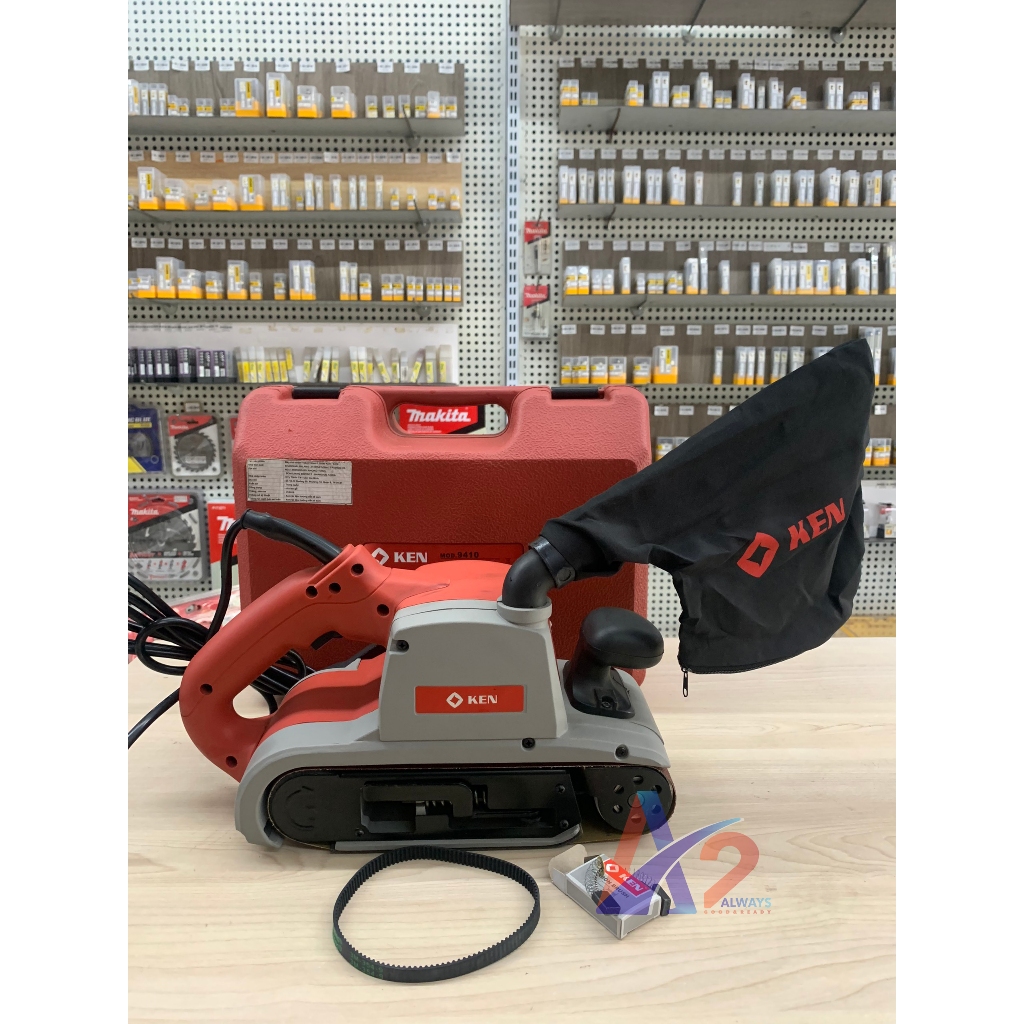 Máy chà nhám băng KEN 9410, 1350W, 100x610mm, chống gỉ sét và khả năng hút bụi