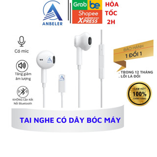 Tai Nghe Có Dây Chính Hãng Zin Bóc Máy, Có Micro Đàm Thoại Và Không Cần Kết Nối Bluetooth Bảo Hành 12 Tháng Của ANBELER
