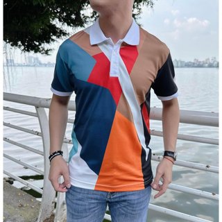 Áo thun polo nam cổ bẻ phối màu viền tay
