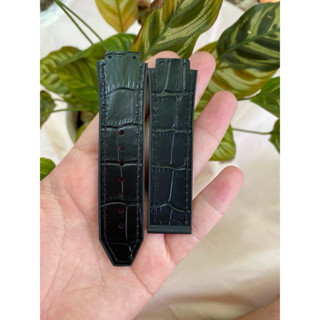 Dây đồng hồ HUBLOT da vân cá sấu đen size 42, 38 nam, 38 nữ, 34 [tặng tua vít thay dây]