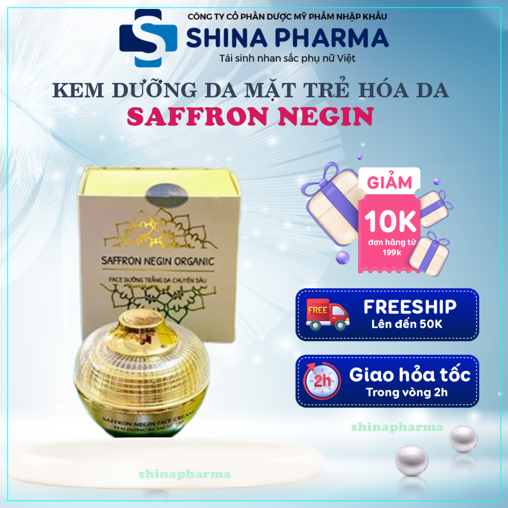 Kem Face Dưỡng Trắng Da Mặt Chuyên Sâu Saffron Negin Organic 10gr - Dưỡng Trắng Da, Nâng Tone Chống Nắng