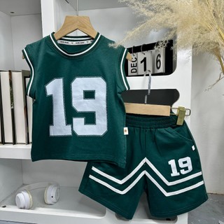 Set bộ ba lỗ thể thao cho bé trai 8-27kg cotton mềm thoáng mát thấm hút mồ hôi SC164 Mỡ Kids thời trang trẻ em
