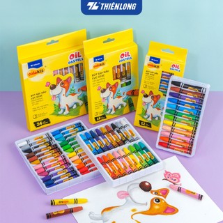 Bút sáp dầu Thiên Long Colokit 12/18/24 màu thân lục giác Hexagonal Oil Pastels - Màu tươi sáng, tô êm, dễ chồng màu
