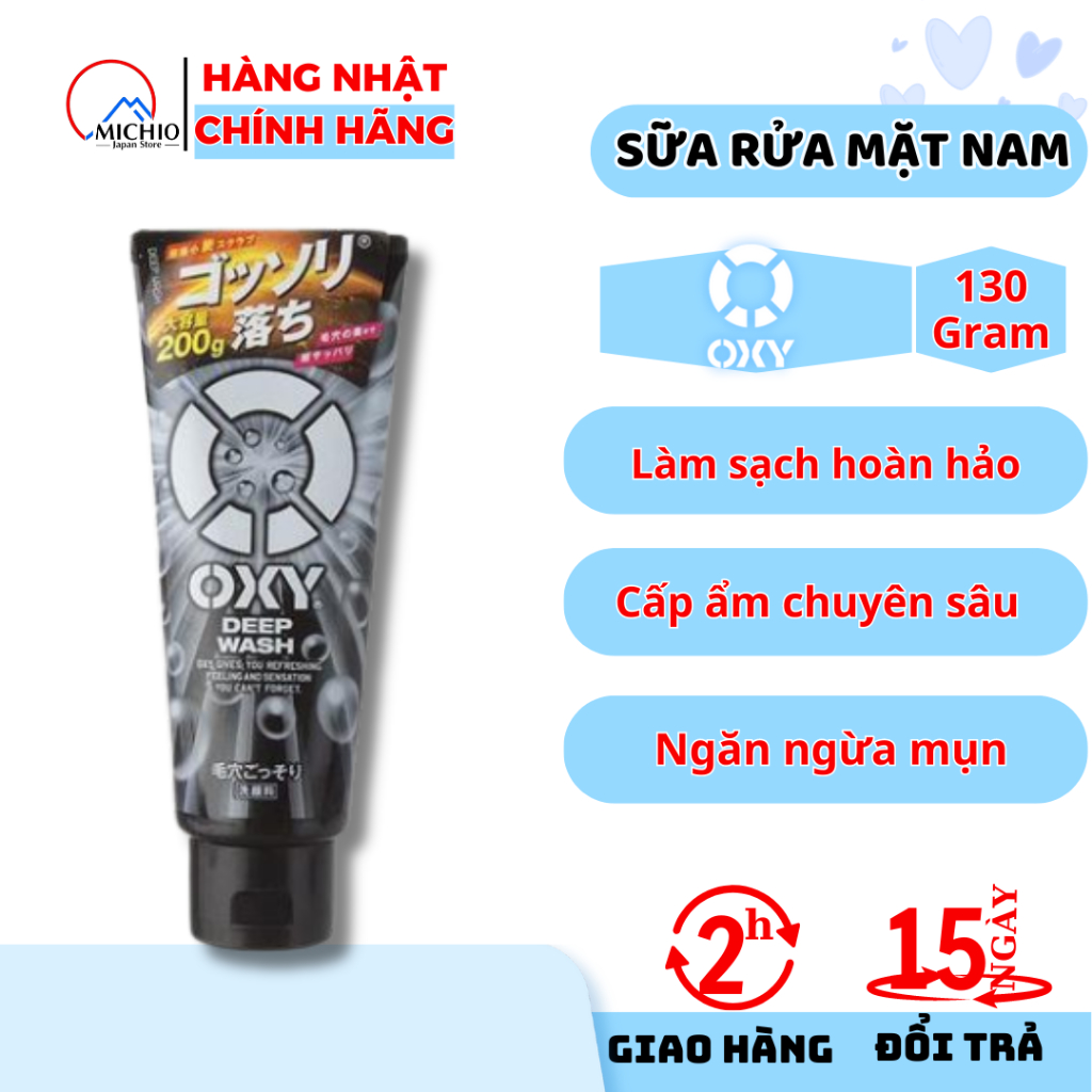 Sữa Rửa Mặt Oxy Deep Wash Nhật Bản 130g