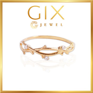 Nhẫn bạc đơn giản nụ hoa mạ vàng rẻ đẹp Gix Jewel SPGN21