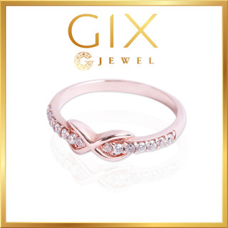 Nhẫn bạc đính đá nữ vô cực tiny mạ rose gold Gix Jewel N08VH