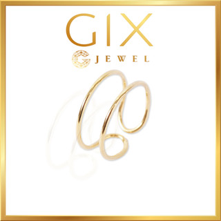 Nhẫn bạc nữ cá tính mạ vàng hai đai hở Gix Jewel SPGN44
