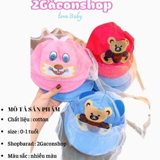 Mũ kèm khăn von cản gió MÀU cho bé 0-6 THÁNG(Shop chỉ nhận đi đơn hàng từ 2SP trở lên)