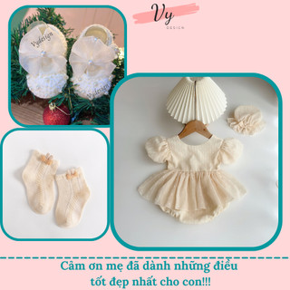 Body Bé Gái VY DESIGN. Body Váy Cho Bé Gái Sơ Sinh Thiết Kế Cao Cấp Tặng Mũ, Váy Hè Cho Bé, Đầm Đầy Tháng, Váy Sơ Sinh