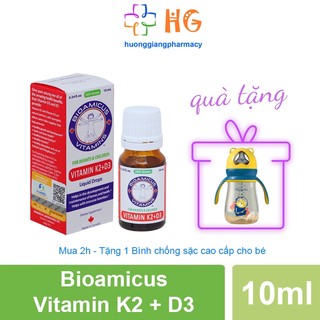 Bioamicus D3K2 giúp bổ sung Vitamin D3 K2 MK7 tăng cường hấp thu Canxi cho bé Hỗ trợ phát triển xương răng Lọ 10ml