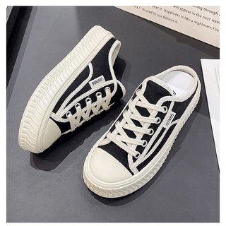  Giày sục thể thao nữ vải canvas đế bằng bánh mì 3cm kiểu dáng trơn đơn giản trẻ trung năng động M87 