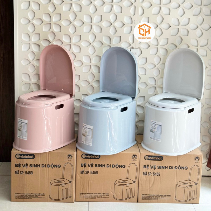 Bô Vệ Sinh Di Động 5459 Việt Nhật. Bồn Cầu Dùng Trong Nhà Cho Người Già Bà Bầu Cam Homeware