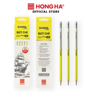 Bút chì gỗ 2b kèm đầu tẩy hồng hà abc plus - 3566 chuyên dùng viết, vẽ phác thảo