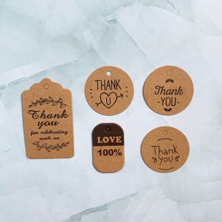 Thẻ Tag Love Thankyou Trang Trí Bình Thủy Tinh - Combo 2 Thẻ Love Handmade