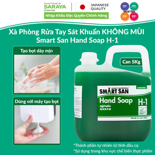 Xà Phòng Rửa Tay Sát Khuẩn SARAYA SMART SAN Hand Soap H-1, Không Mùi - Can 5Kg