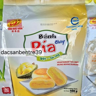 Bánh pía kim sa chay đậu xanh sầu riêng Tân Huê Viên ( bịch 480g, 12 bánh nhỏ)
