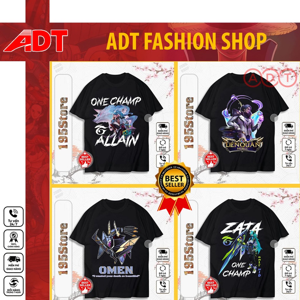 Áo Liên Quân Moblie, Áo Florentino, Zata, Allain, Omen, Elsu Hình in cực ngầu, Mẫu áo mới nhất | ADT