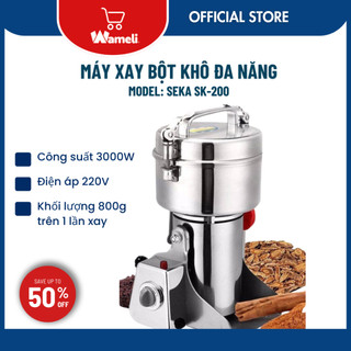 Máy xay bột khô Seka SK-200 công suất 3000W đa năng, xay bột mịn, nghiền ngũ cốc, hạt khô