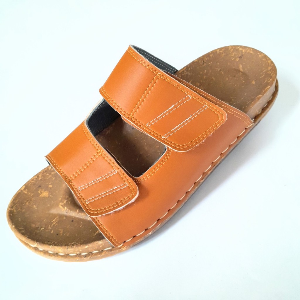 Dép Nam Da Bò Thât Quai Dán Xé Cao Cấp HKT Shop