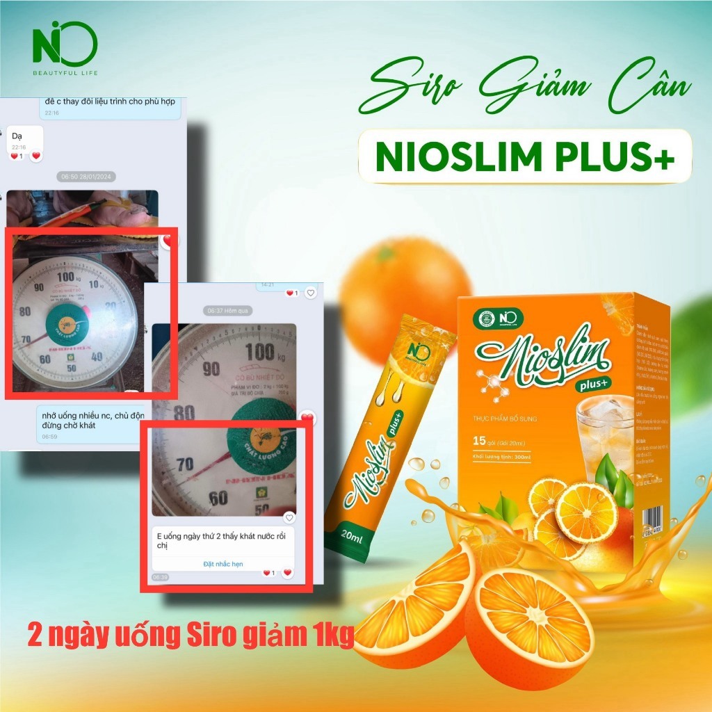 Siro Giảm Cân Nio Slim Plus tặng kèm Detox