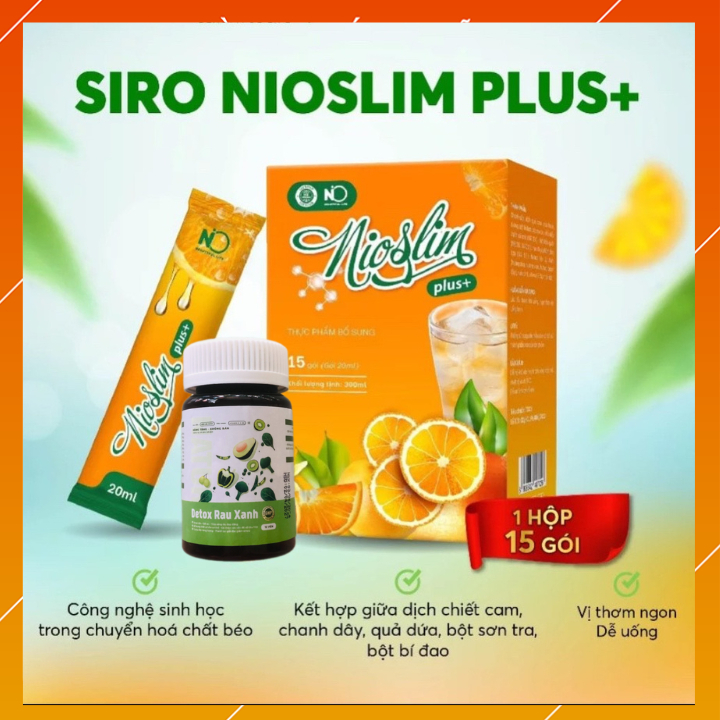 Siro Giảm Cân Nio Slim Plus tặng kèm Detox