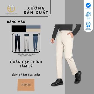  Quần âu nam sidetab cạp cao dáng baggy chất vải co giãn thời trang nam HT Menswear  Pants 