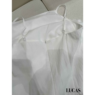 Váy 2 dây cổ lệch dáng a dài basic