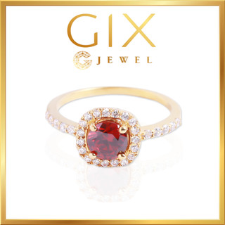 Nhẫn bạc đẹp cho nữ đính đá Cz đỏ cao cấp tphcm Gix Jewel SPGN14