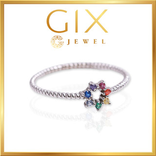 Nhẫn bạc nữ 925 mạ vàng cầu vồng hoa Gix Jewel SPGN59