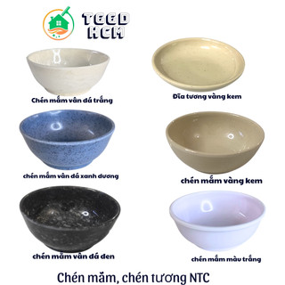 Chén mắm màu vàng kem - chén mắm màu trắng- chén mắm vân đá-NTC