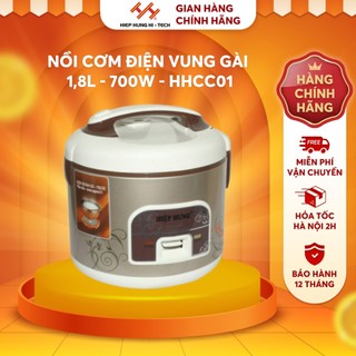 Nồi Cơm Điện HIỆP HƯNG Vung Gài Dung Tích 1,8L Công Suất 700W Thiết Kế 2 Lớp Chống Dính Chính Hãng - HHCC01