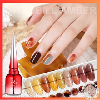Sơn gel thạch móng tay AS mã ADP tone màu nâu cam hổ phách chai đỏ 15ml
