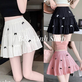 Thời Trang Bigsize Chân Váy Có Lót Trong Vải Xốp Đính Nơ 45 - 100Kg Có Bigsize Chân Váy Bigsize - A.1342