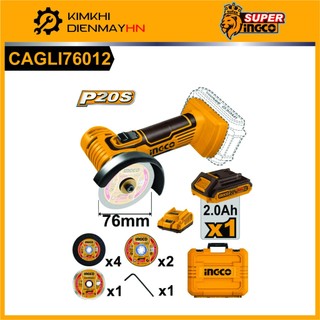 Máy cắt đa năng mini dùng pin ingco cagli76012 đi kèm hộp đựng, 1 pin 20v và 1 sạc