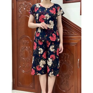 Bộ đồ trung niên - bộ thun tăm mặc nhà cho mẹ cho bà