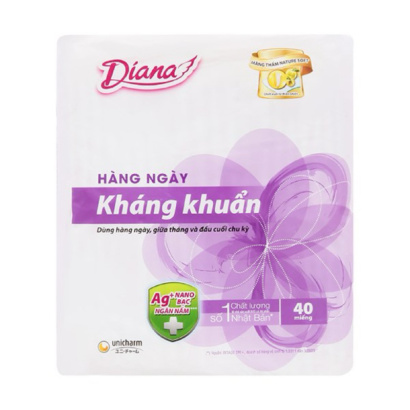 BĂNG VỆ SINH HÀNG NGÀY DIANA SENSI KHÁNG KHUẨN 20 MIẾNG - 40 MIẾNG