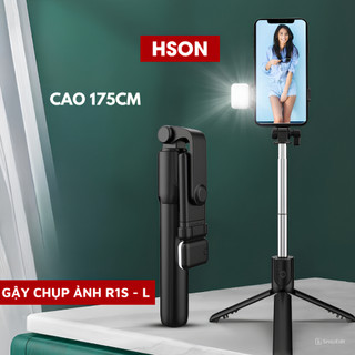 Gậy chụp ảnh 3 chân R1S-L cao 1m75,Gậy selfie chụp hình, tự sướng có điều khiển từ xa kèm đèn trợ sáng
