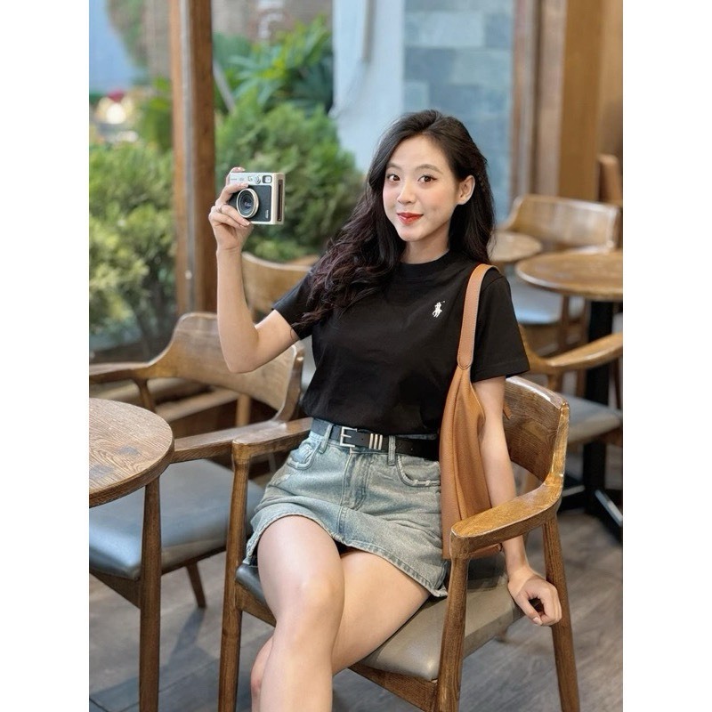 Áo Phông Nữ Cotton Tàu Loại 1 Dầy Dặn Mềm Mại Mát Co Giãn Thêu Ngựa Cổ Tròn Form Rộng Siêu Hot MA911 | BigBuy360 - bigbuy360.vn