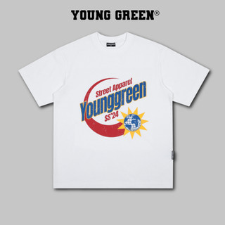 Áo Thun Young Green Street Apparel Trắng Cotton Cổ Tròn